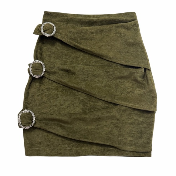 1990 Workshop 2 piece cutout wrap bodycon mini skirt set - Picture 6 of 10